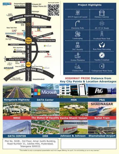 Premium Plots in Shadnagar Locality,Prime Location - Highway Face